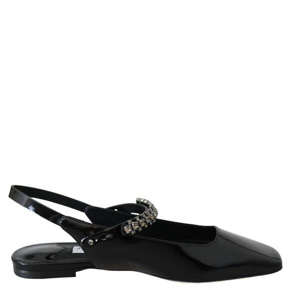 NEW JIMMY CHOO women's mahdis flat shoes in black - Picture 1 of 6